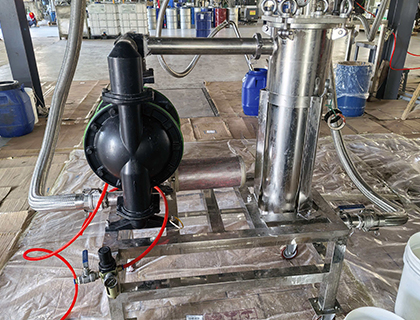 AODD Pump + Bag/Disc Filter Assembly for UV Paint circulation